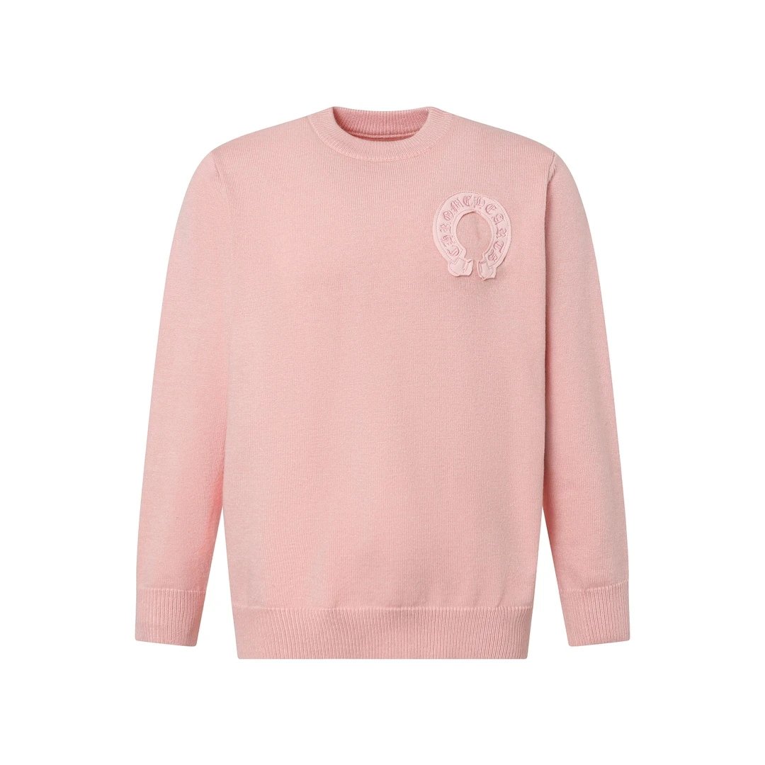 Chrome Hearts Sweater Front Patch Embroidery Back Large logo Appliqué Embroidered Round Neck Long Sleeve Sweater Thickened Lazy Style OS Loose Fit Unisex Top Jacket Versatile Casual Wearable Inside and Outside