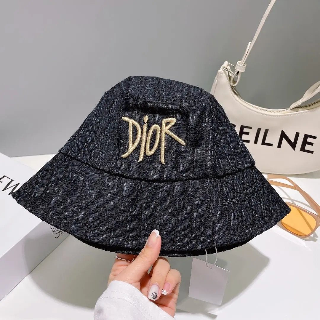 Dior Hat New Embroidery Full Printed Letters logo Sun Hat Casual All-Matching Fisherman Hat