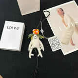 LOEWE Women's Bag Top version 【New pendant】Hanging Ornament Pendant Felt and Cow Leather Jarre Aero Bull Puppy Hanging Ornament/Pendant Panda Ornaments Elephant Pendant Full Series Small Animal Ornaments