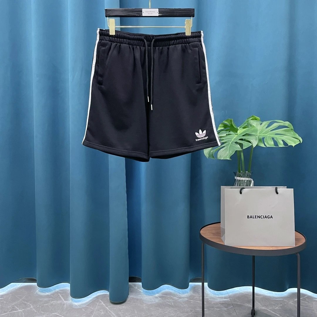 Balenciaga Shorts Classic Clover Embroidery logo Five-point Shorts25ss New Drawstring Casual Summer Pants American Style5Two-in-One Casual Sweatpants for Men and Women, Pure Cotton Joggers