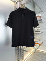 Burberry T-shirt Embroidery POLO Shirt Lapel Short Sleeve25ss New Unisex Commuter Short Sleeve Summer Loose Fit T Business Shirt Plus Size T-Shirt
