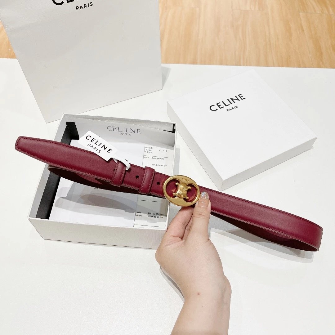 Celine Belt Top version Goods Belt Belt Female Arc De Triomphe Belt Arc De Triomphe Belt Black Retro Hair Style Belt Bright Gold Head Belt Belt Double-Sided Belt Women's Belt Women's Belt Belt Women's Belt2.5Belt Women's Belt Belt