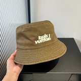 Louis Vuitton LV Hat Letter Printing logo Fisherman Hat Casual Sun Protection UV Protection Plain Face Covering Sun Hat Outdoor Versatile Flat Top Bucket Hat