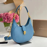 BVLGARI Bag Top version 【Original Leather】2022Spring and Summer New Women's Bag BVLGARI”Crossbody Bag Underarm Bag Blue Brand New SERPENTIELLIPSE Series hobo Bag Small Size Crossbody Bag Shoulder Bag Handbag Underarm Bag Cattle Leather Bag