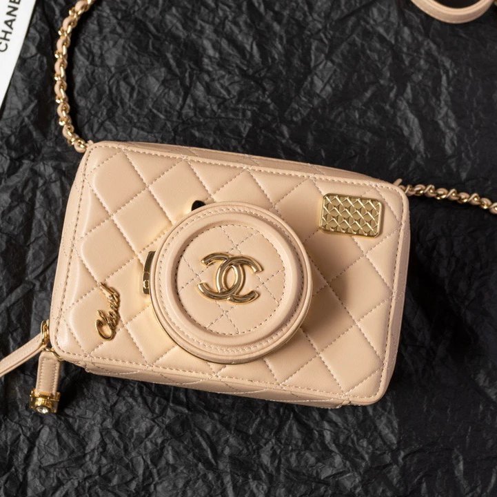 Chanel Women's Bag Top version 【Counter Version】Small24S New Spring Limited Edition Camera Bag Virginie Box Cosmetic Bag Mirror Bag24s Camera Shoulder Bag Crossbody Clutch Chain Bag Women's Bag Men's Bags Camera Box Bag As4817