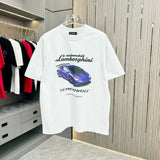 Balenciaga T-shirt Front Racing Car Print logo round Neck Short Sleeve25ss New Pure Cotton Unisex Style T Casual T-Shirt Base Layer Shirt OS Loose Fit Half Sleeve Top Plus Size