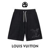 Louis Vuitton LV Shorts Letter Printing logo Five-point Shorts25ss New Drawstring Casual Summer Pants American Style5Two-in-One Casual Sweatpants for Men and Women, Pure Cotton Joggers