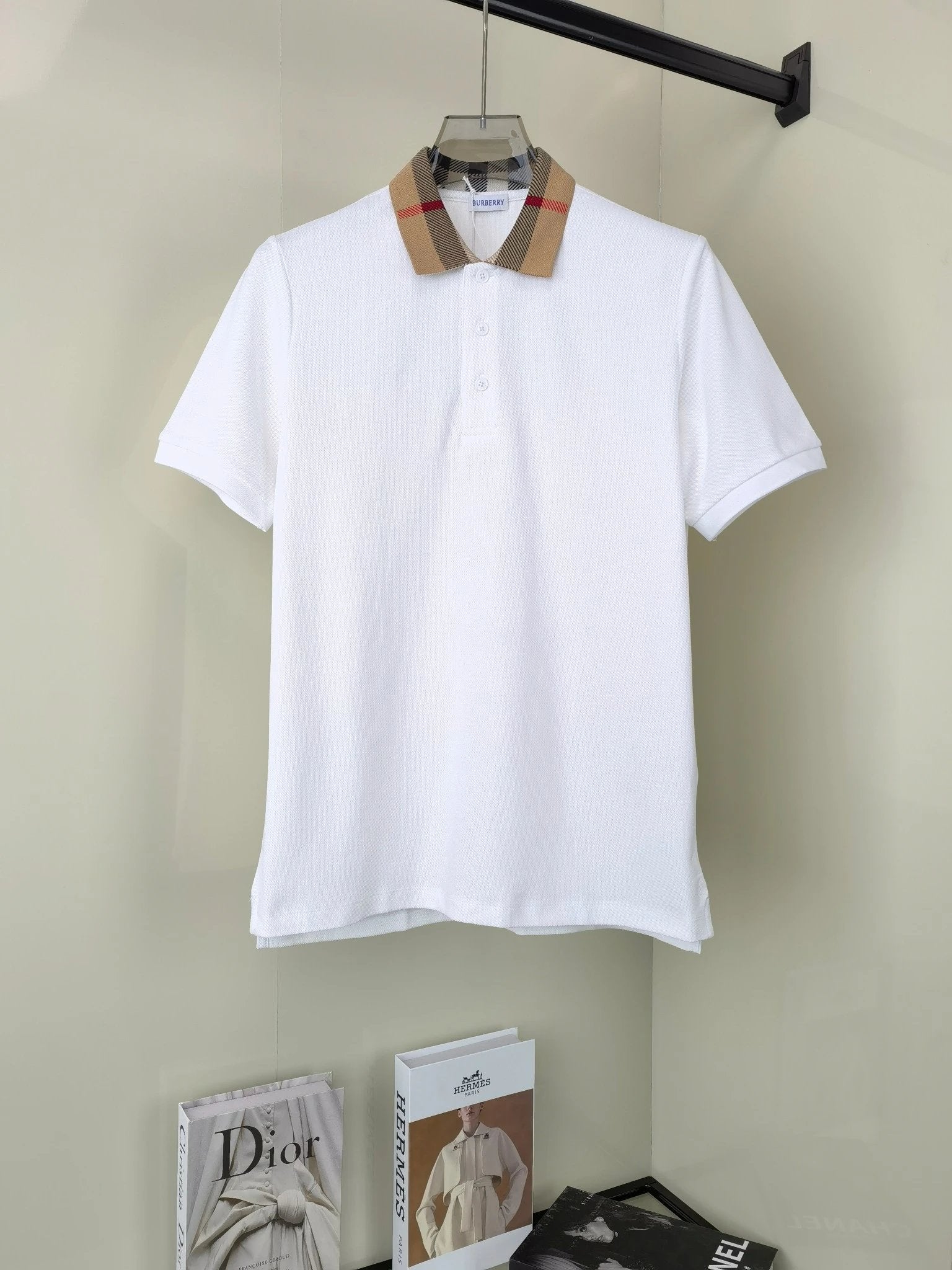 Burberry T-shirt Previous version logo Embroidery POLO Shirt Lapel Short Sleeve25ss New Unisex Summer Short Sleeve OS Loose T Business Half Sleeve Shirt Plus Size T-Shirt