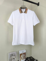 Burberry T-shirt Previous version logo Embroidery POLO Shirt Lapel Short Sleeve25ss New Unisex Summer Short Sleeve OS Loose T Business Half Sleeve Shirt Plus Size T-Shirt