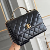 Chanel Women's Bag Top version 【Original Exclusive Quality】Home New Series Oil Wax Cowhide mini Handle Bag Flap Bag Handbag Chain Bag Crossbody Bag Shoulder Bag Retro Distressed Leather Wear Letter Handle Small Bag Hepburn Style Lady Feeling Thousands of