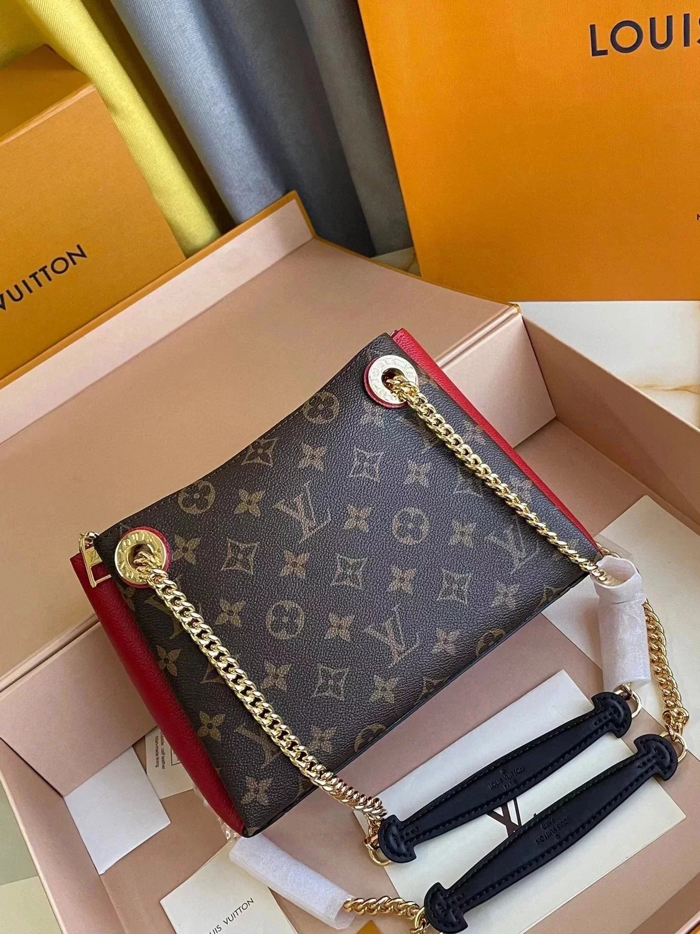 Louis Vuitton LV Women's Bag Top version Presbyopic Chain Bag Women's Shoulder Bag Clutch New Original Order43775SURENEBB Handbag4377643777