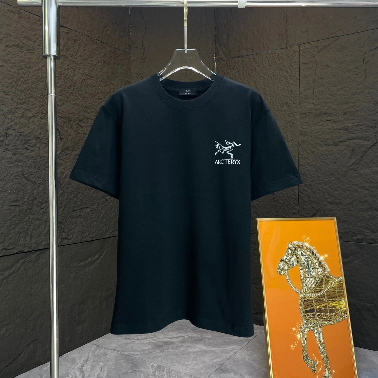 Arc'teryx T-shirt Backside Letter Print logo round Neck Short Sleeve25ss New Pure Cotton Unisex Style T Casual T-Shirt Base Layer Shirt OS Loose Fit Half Sleeve Top Plus Size