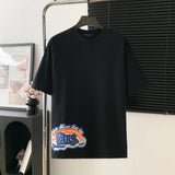 Louis Vuitton LV T-shirt Rainbow Embroidery logo round Neck Short Sleeve25ss New Pure Cotton Unisex Style T T-shirt OS Loose Fit Base Shirt Top Half Sleeve T-Shirt