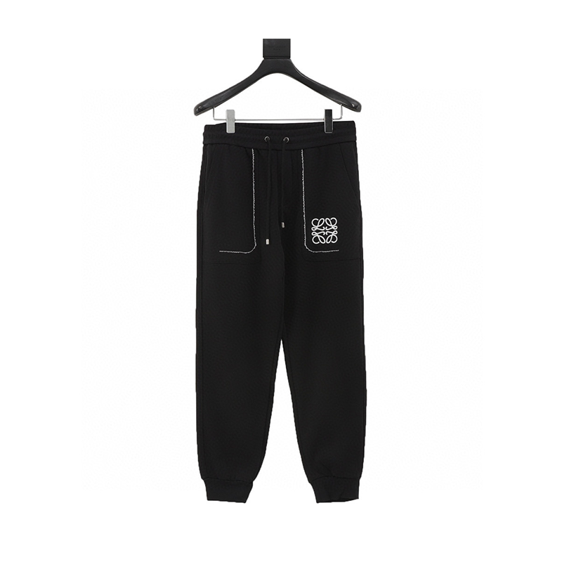 LOEWE Sweatpants Embroidered Logo logo Fleece-lined Trousers for Men and Women