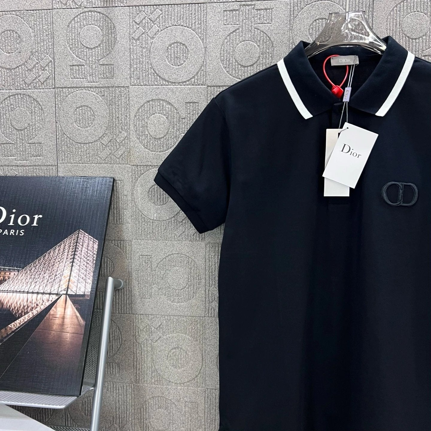Dior T-shirt Letter Embroidery logoPOLO Shirt Lapel Short Sleeve25ss New Unisex Summer Short Sleeve OS Loose T Business Half Sleeve Shirt Plus Size T-Shirt