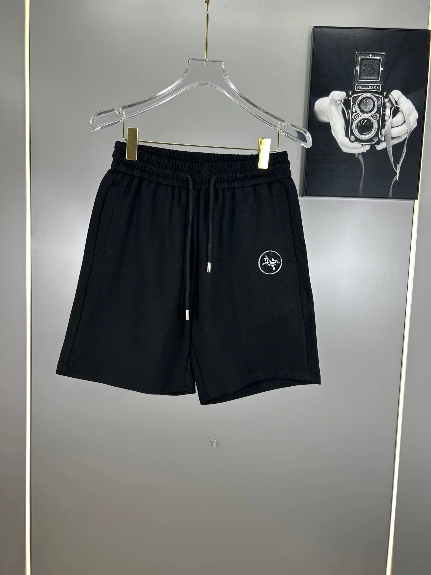 Arc'teryx Shorts Front Round Bird Badge Embroidery logo Five-point Shorts25ss New Drawstring Casual Summer Pants American Style5Two-in-One Casual Sweatpants for Men and Women, Pure Cotton Joggers