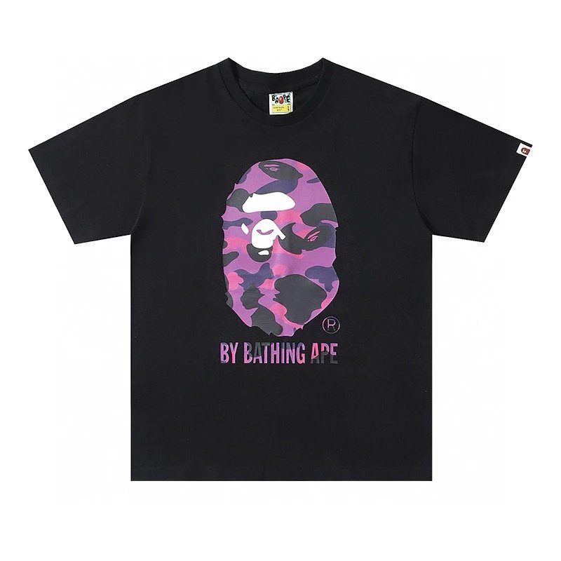 Bape T-shirt Top Version Counter Same Style Pure Cotton Summer Men's and Women's Same Fashion Loose All-Matching2024New Short Sleeve T T-shirt