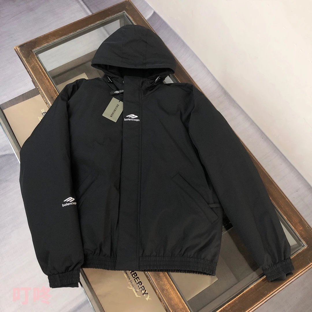 Balenciaga Clothing Casual Jackets Shell Jacket Jacket Baseball Uniform with Hat Clip Cotton Jacket Men and Women