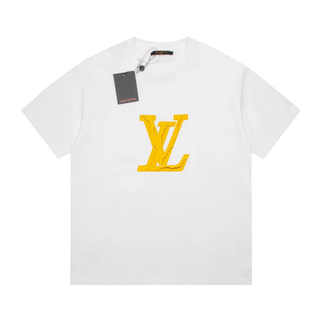 Louis Vuitton LV T-shirt The chest has large protrusions logo Heat Transfer Round Neck Short Sleeve25ss New pure cotton T Unisex T-Shirt OS Loose Fit Base Shirt Top Half Sleeve T-Shirt