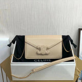 Celine women's bag Top version 【Original Leather Highest Version】2022New CUIRTRIOMPHEWOC Arc De Triomphe Chain Bag Envelope Package Shoulder Bag Messenger Bag Women's Bag10J733