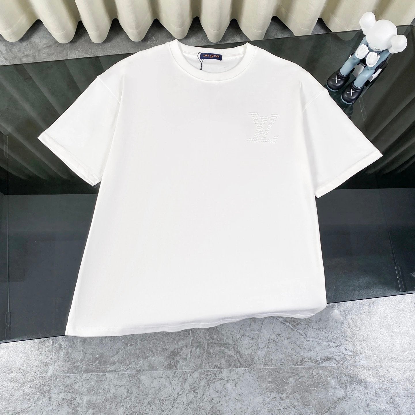 Louis Vuitton LV T-shirt Back with Porcelain Pearl Embossing logo round Neck Short Sleeve25ss New Pure Cotton Unisex Style T T-shirt OS Loose Fit Base Shirt Top Half Sleeve T-Shirt