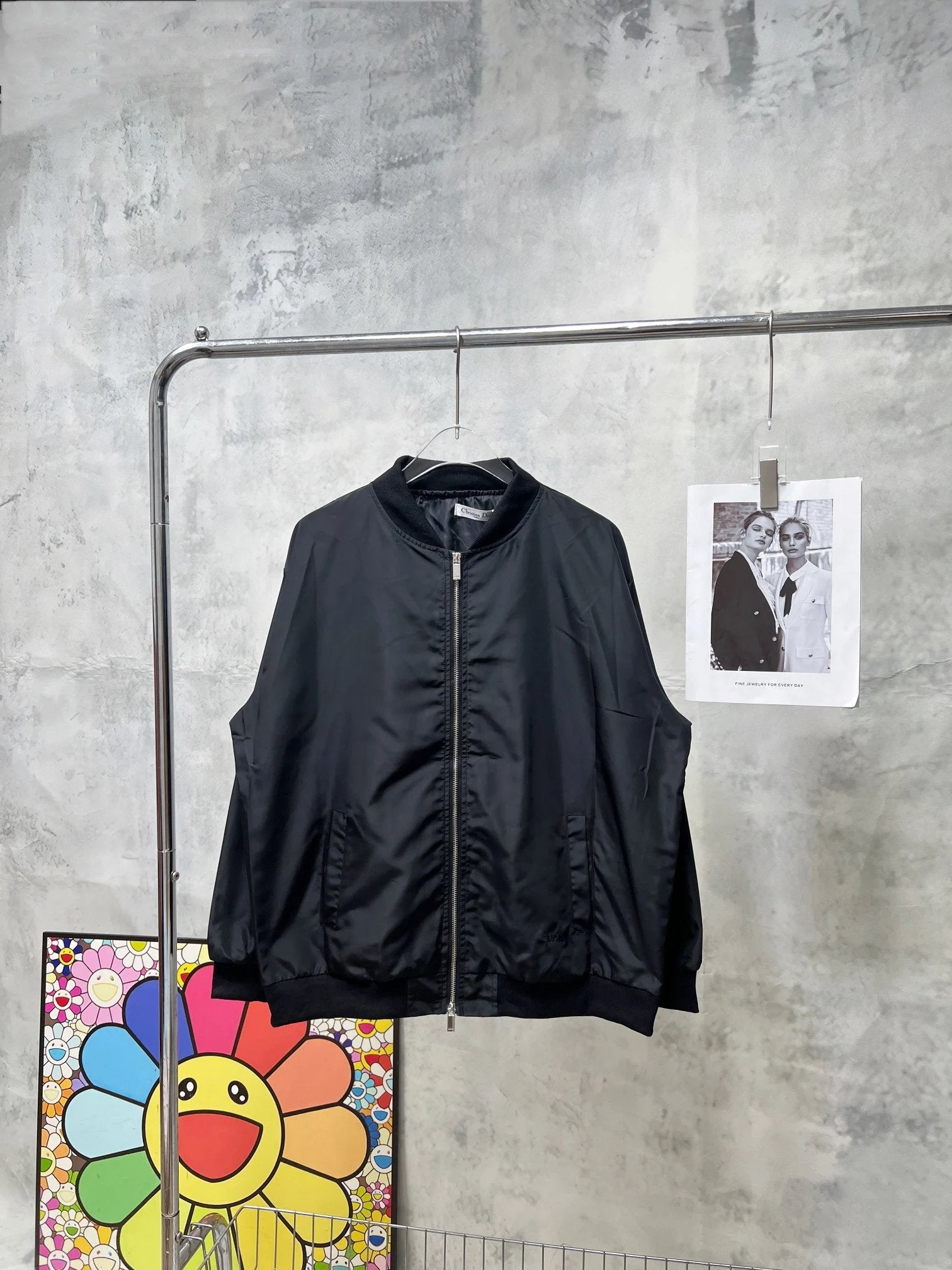 Dior Jackets Patch Back Embroidery Jacket Coat Casual Loose Versatile Stand Collar Windbreaker Sportswear os Unisex Fit Jacket24ss Autumn and Winter New Products