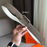 Hermes Belt Top version Men H Buckle Leather Calfskin Business Casual Double-Sided Available Belt