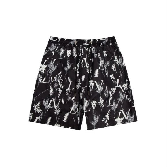 Louis Vuitton LV Shorts Full Print Black and White Beach Shorts Five-Point Shorts os Loose Quick-Dry Unisex Casual Trendy Brand Big Shorts25ss New Product5Pants