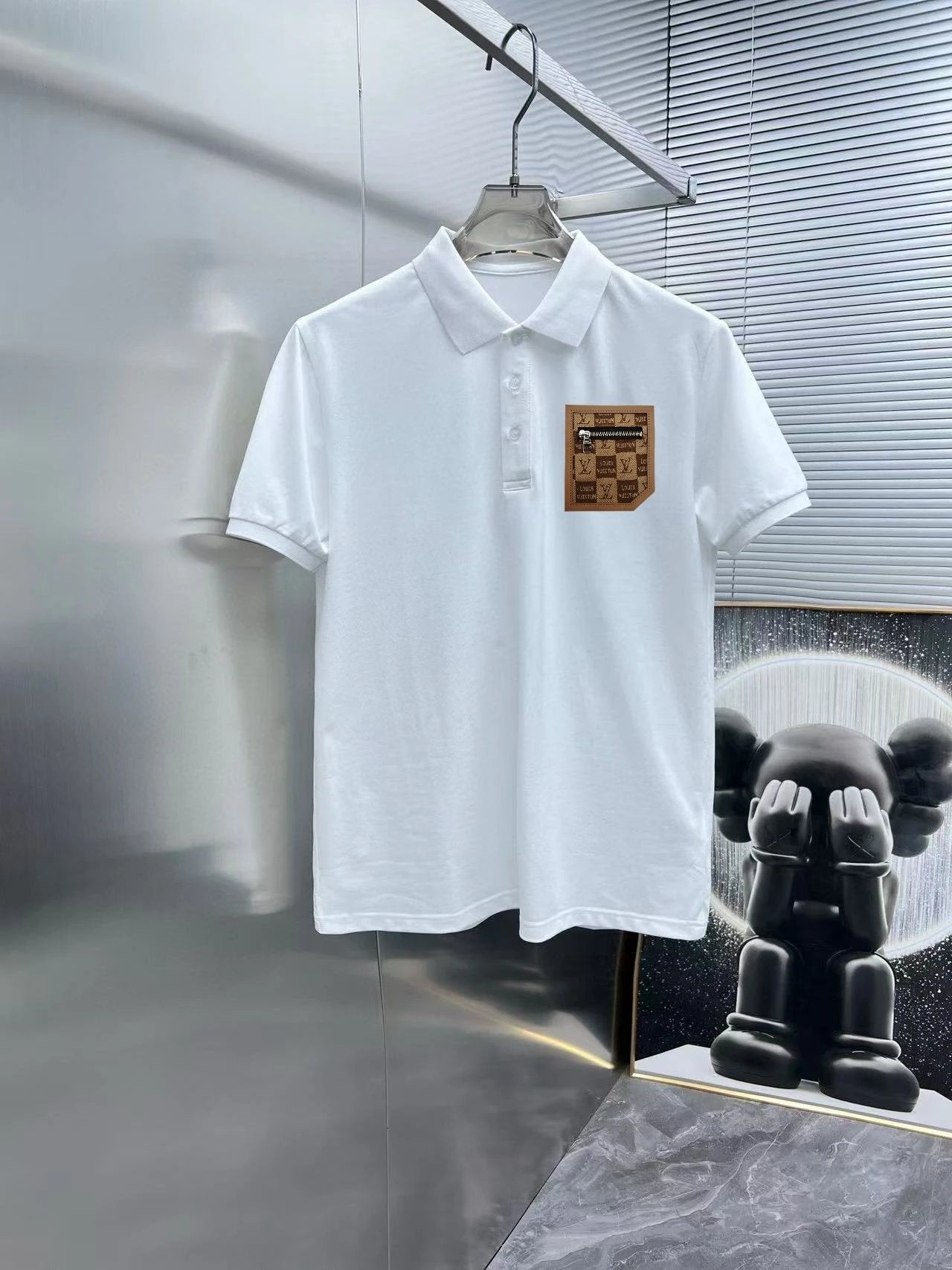 Louis Vuitton LV T-shirt Pocket Grid Letters logo Printing POLO Short Sleeve Turn-down Collar Shirt Unisex Summer Loose Fit T Business Commuter Short Sleeve Shirt Plus Size T-Shirt