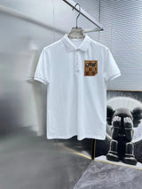 Louis Vuitton LV T-shirt Pocket Grid Letters logo Printing POLO Short Sleeve Turn-down Collar Shirt Unisex Summer Loose Fit T Business Commuter Short Sleeve Shirt Plus Size T-Shirt