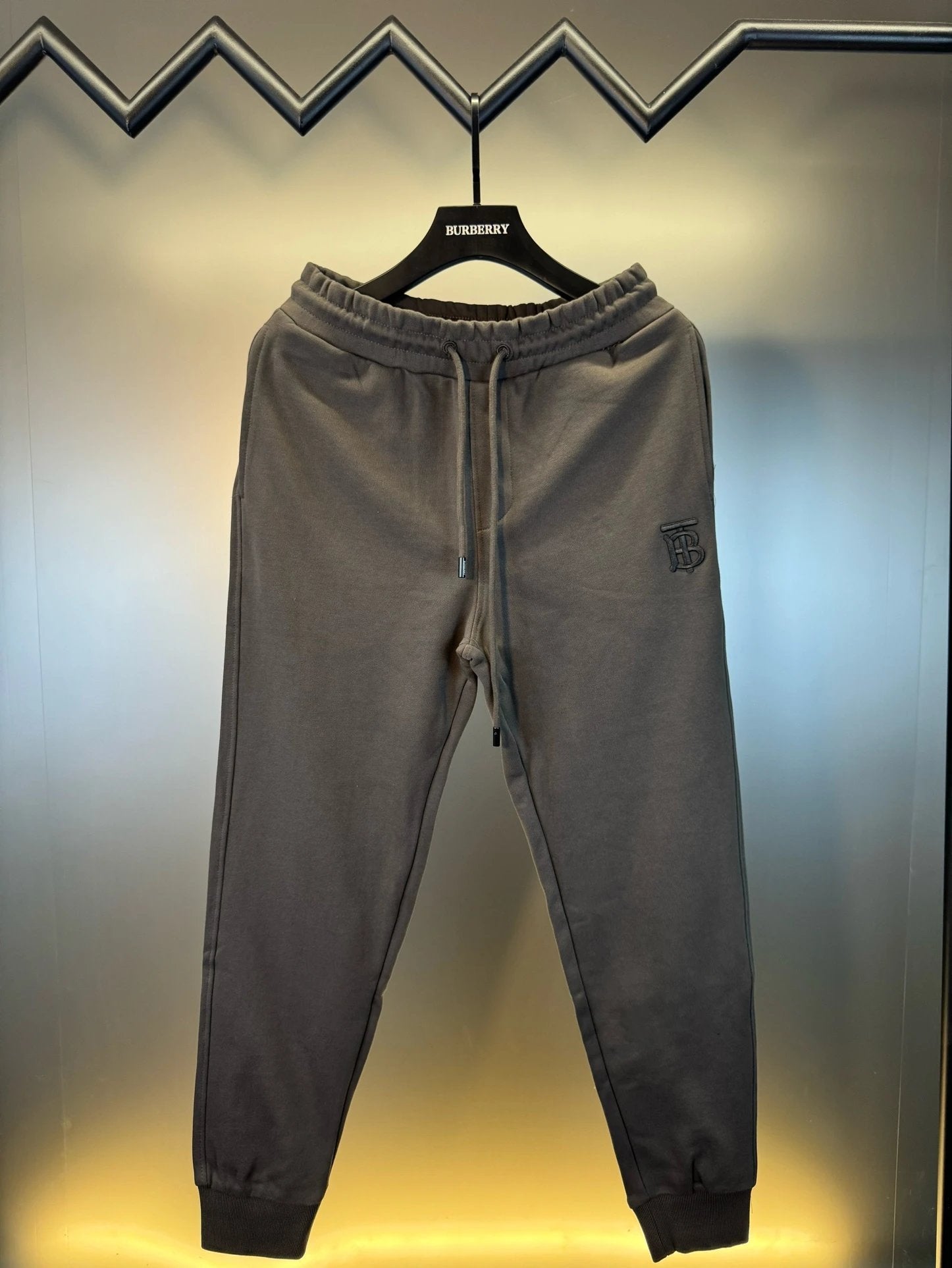Burberry Sweatpants Embellished Logo logo Drawstring Jogger Sweatpants for Men and Women, Autumn and Winter Loose Fit, High Waist, Color Block, Plus Size, Casual Pants