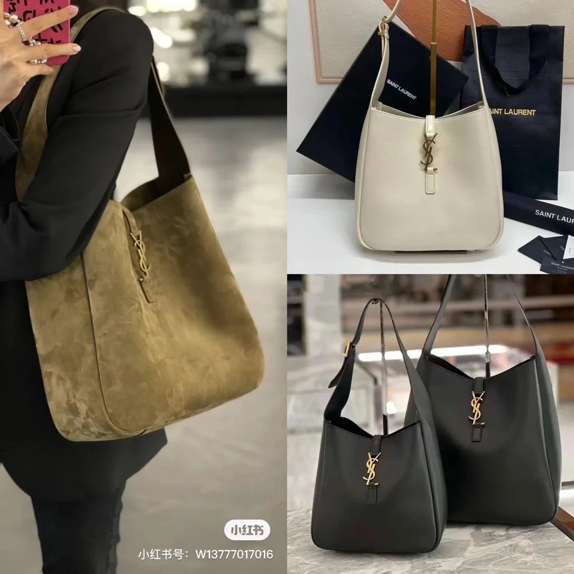 YSL Women's Bag Top version 【Super Original Leather】Park Caiying Same Style New LE5A7hobo Handbag Underarm Bag Handbag Vintage Shoulder Bag for Women Underarm Bag hobo Bag Underarm Bag Women's Bag Bucket Bag23New Autumn and Winter Suede Large Bucket Bag75