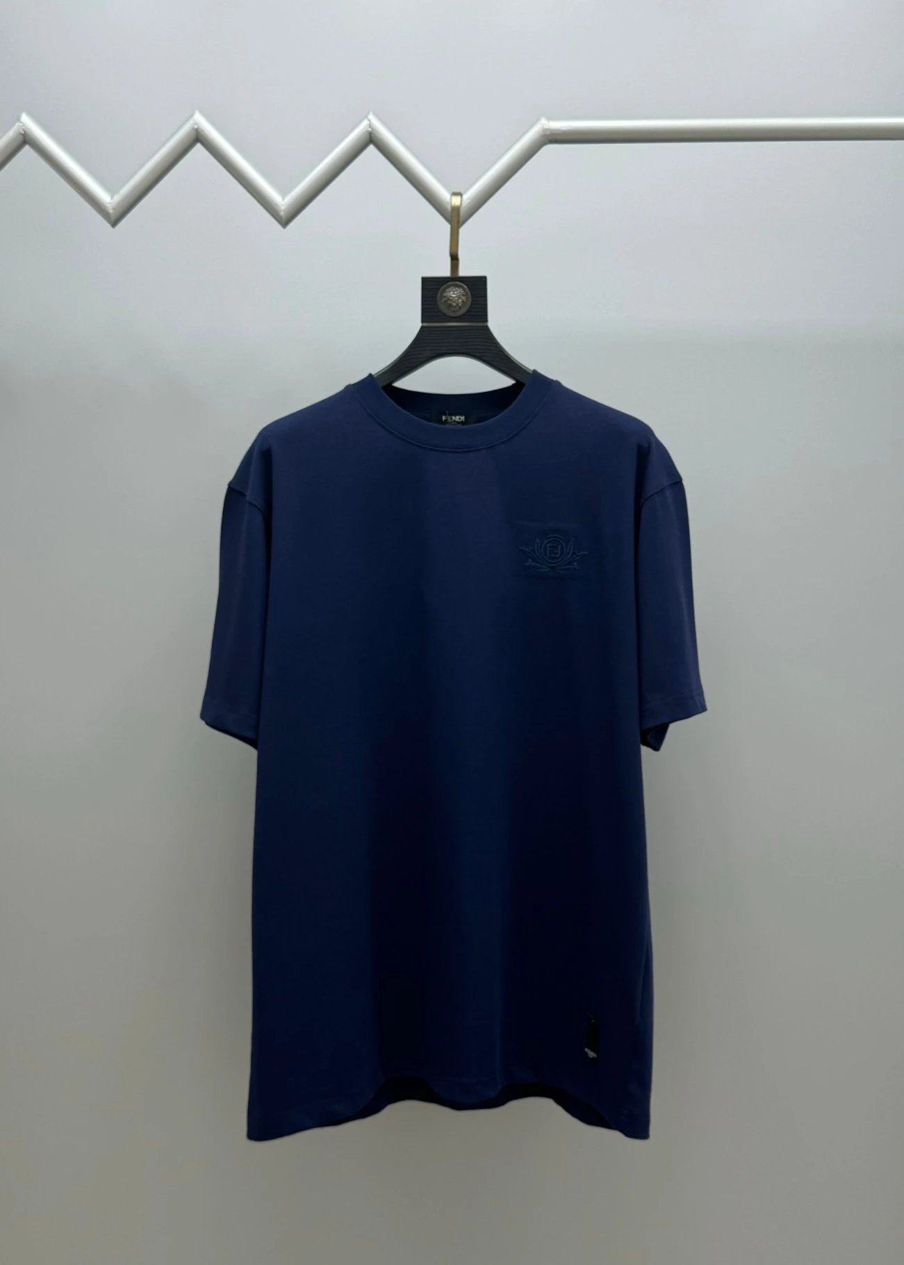 FENDI T-shirt Floral Double Chest F Embroidery logo round Neck Short Sleeve25ss New Pure Cotton Unisex Style T Casual T-Shirt Base Layer Shirt OS Loose Fit Half Sleeve Top Plus Size