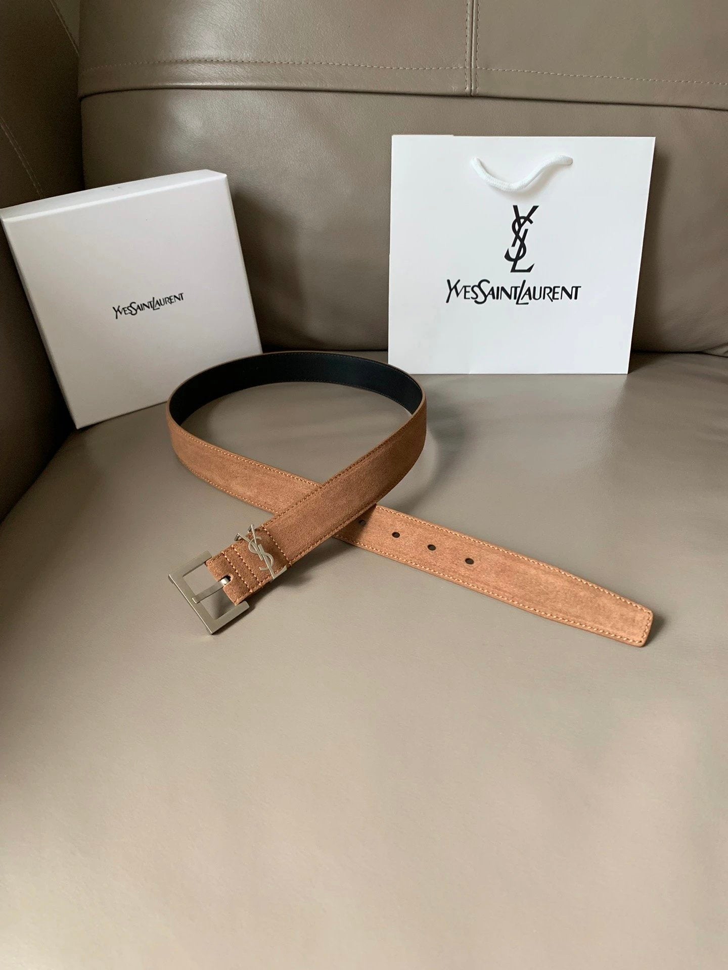 YSL Belt Top version Original Order Belt Female First Layer Cow Leather Belt3.0Women's Belt Calfskin High-Grade Pure Leather Belt Women's Business Casual Belt Belt Women's Belt