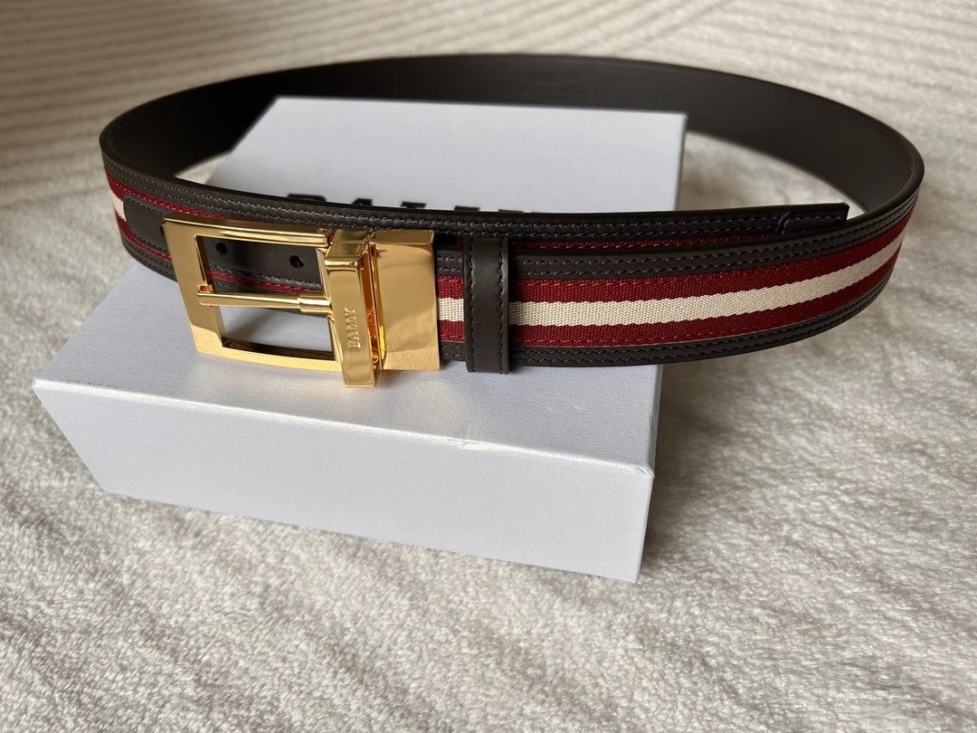 Bally Belt Top version Original Single Belt Counter New Men's Double-Sided Casual Business Belt Wide3.4cm Double-Sided Head Layer Cowhide Belt First Layer Cow Leather Belt Men and Women Business Casual Belt Belt Men's Leather Belt