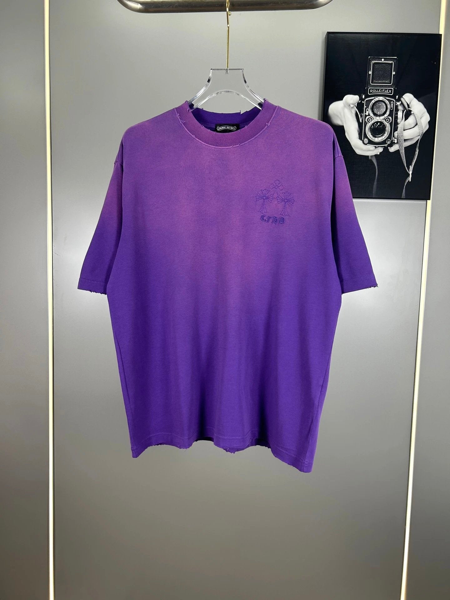 Chrome Hearts T-shirt logo round Neck Short Sleeve25ss New Pure Cotton Unisex Style T Casual T-Shirt Base Layer Shirt OS Loose Fit Half Sleeve Top Plus Size