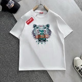 Kenzo T-shirt Top Version Tiger Head Embroidery Counter Same Style Pure Cotton Summer Men and Women Same Style Fashion Loose All-Matching2024New Short Sleeve T T-shirt