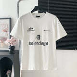 Balenciaga T-shirt Classic Letters on the Chest logo Printed Heavyweight Crew Neck Short Sleeve T T-shirt Pure Cotton ins Unisex Simple Summer New Casual Base T-Shirt