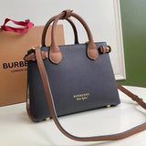 Burberry Women's Bag Top version TheBanner Small Size House Plaid Leather Banner Handbag Banner Women's Bag Cowhide Leather Single-Shoulder Bag Handbag Star Style
