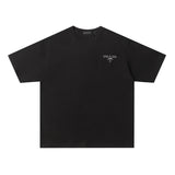 PRADA T-shirt Front Chest Letter Foam Embossed 3D Design LOGO round Neck Short Sleeve25ss New pure cotton T Unisex T-Shirt OS Loose Fit Base Shirt Top Half Sleeve T-Shirt