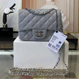 Chanel Women's Bag Top version Original Leather Surrogate Shopping Version New Bag Ch@ne1CF Fat Fang1115mini17cm Caviar Ball Grain Cowhide CF Sheepskin Mini Small Sized Flap Bag Shoulder Crossbody Chain Bag Lambskin Original Leather