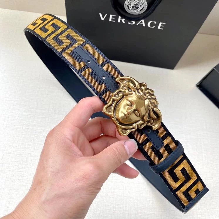 VERSACE Belt Top version Summer New Full Set Belt Belt Fashion Trendy Genuine Leather Business Casual Men's Belt Cowhide Pant Belt