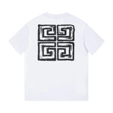 Givenchy T-shirt Front and back graffiti letter print logo round Neck Short Sleeve25ss New Pure Cotton Unisex Style T T-shirt OS Loose Fit Base Shirt Top Half Sleeve T-Shirt