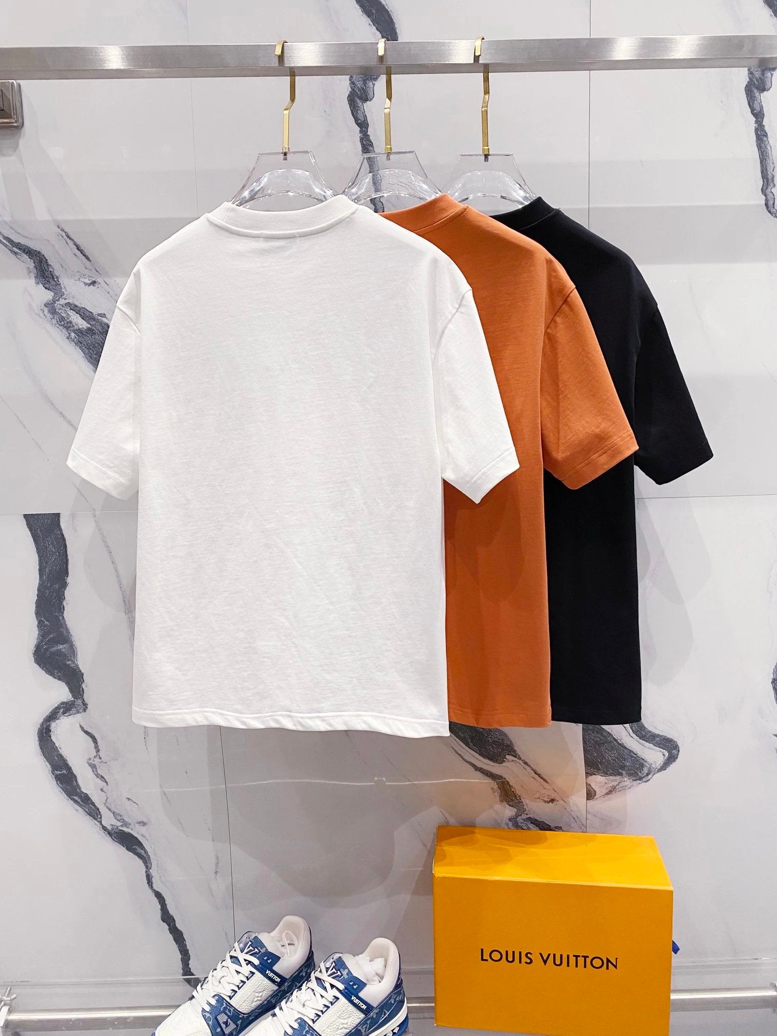 LOEWE T-shirt Simple Color Block Embroidery Small Icon Letters LOGO Logo Crew Neck Short Sleeve25ss New Pure Cotton Unisex Style T T-shirt OS Loose Fit Base Shirt Casual Short Sleeve Top T-Shirt