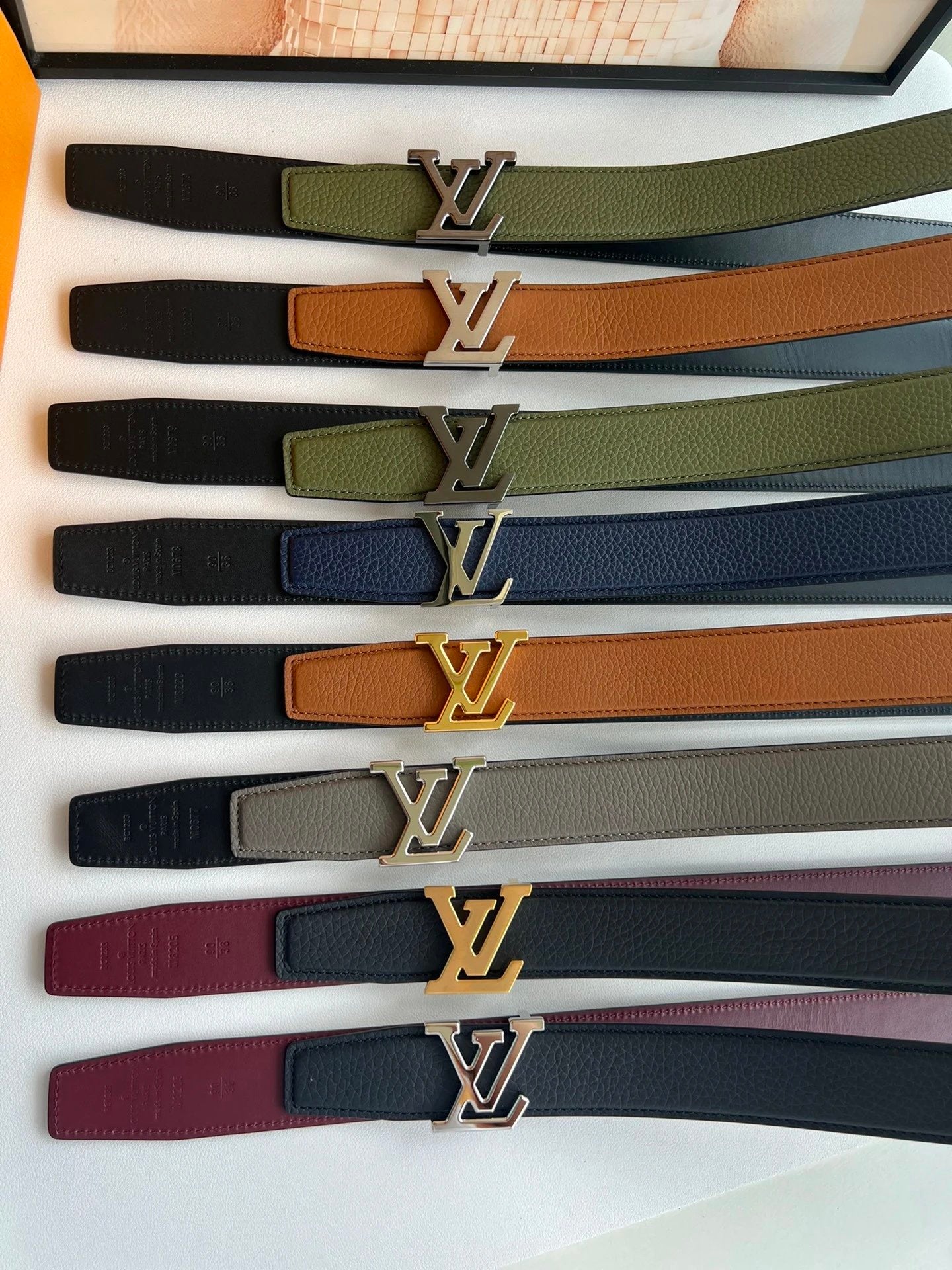 Louis Vuitton LV Belt Top version 【Counter Quality】The Most New Belt3.5cm Men's Belt Metal Buckle Men's Leather Belt with Classic Chessboard Plaid Belt with Genuine Goods Packaging in and out of the Counter No Problem Versatile Casual Fashion Formal Wear