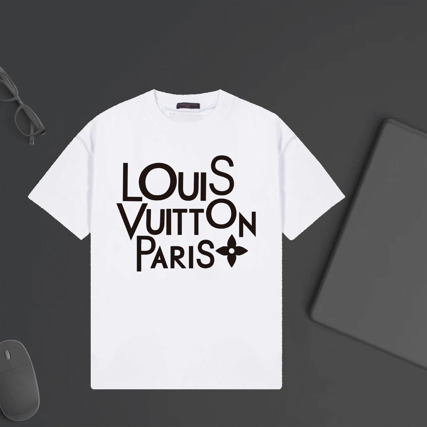 Louis Vuitton LV T-shirt Unique Letter Print on Chest logo round Neck Short Sleeve25ss New pure cotton T Unisex T-Shirt OS Loose Fit Base Shirt Top Half Sleeve T-Shirt