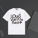 Louis Vuitton LV T-shirt Unique Letter Print on Chest logo round Neck Short Sleeve25ss New pure cotton T Unisex T-Shirt OS Loose Fit Base Shirt Top Half Sleeve T-Shirt