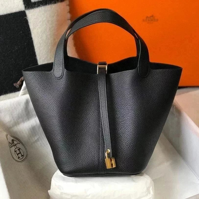 Hermes women's bag Top version Women's Bag21New Handmade picotin Bucket Bag1822Vegetable Basket Bucket Bag Handbag