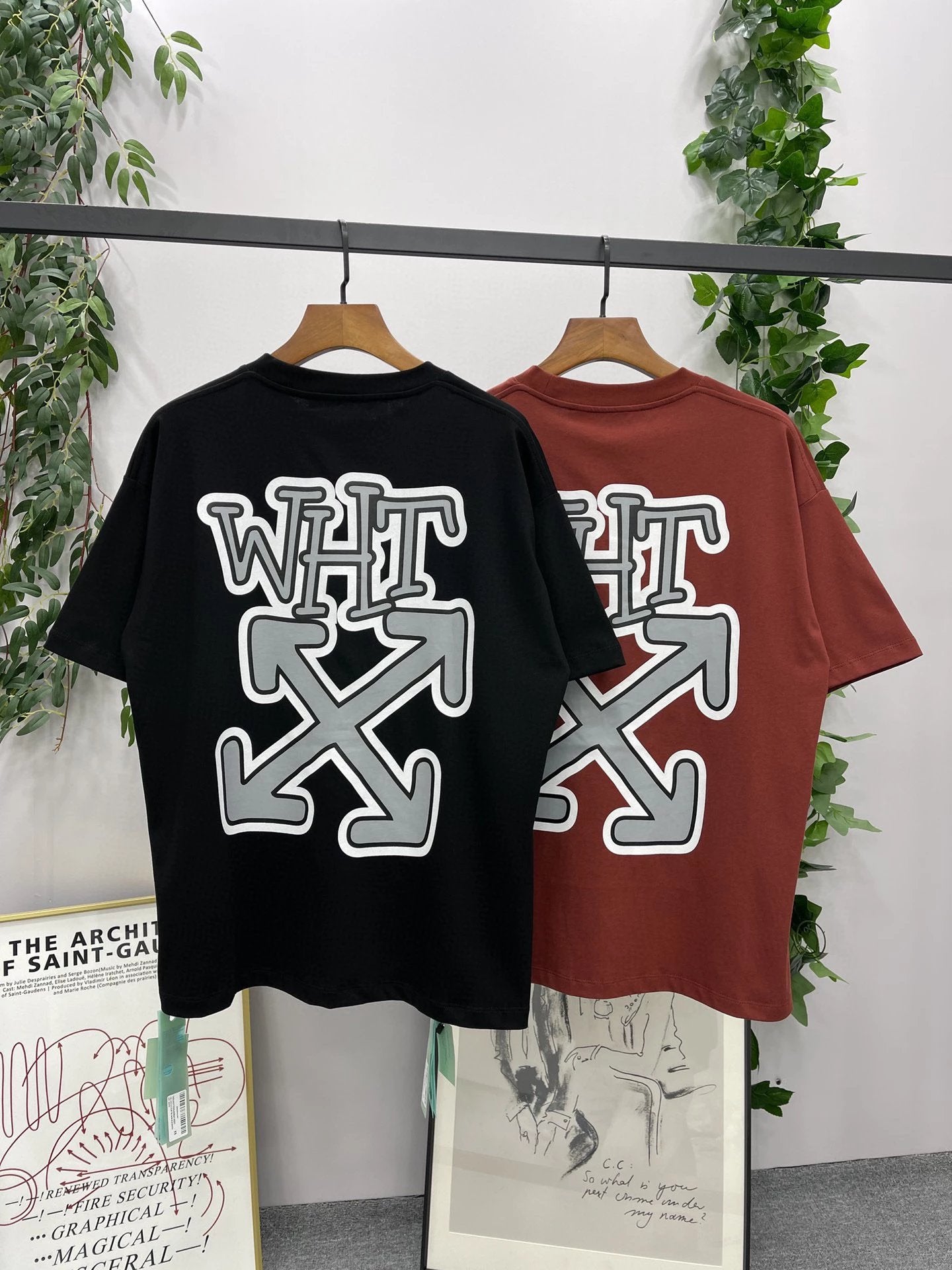 OFF-White T-shirt Top Version Oil Painting Splash Ink Tape Graffiti Arrow Short Sleeve Summer Unisex Wear Couple Style T T-shirt