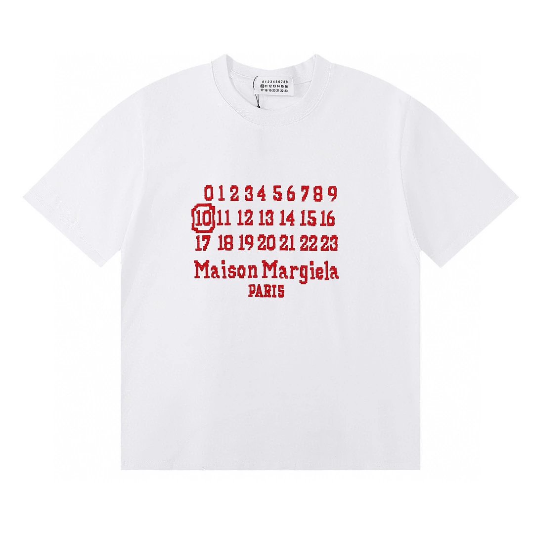 Maison Margiela T-shirt Top Version Joint Name Embroidered Letter Short Sleeve Men T Women's T-shirt